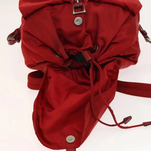 PRADA Backpack Nylon Silver Red Auth - Picture 9 of 16